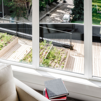 Intérieur d’un loft de 960 pi ca sur deux étages