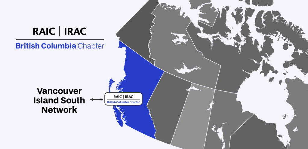 Map displaying BC and the Victria Island Chapter high lighted